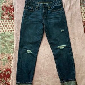 501 Levi tapered dark wash denim